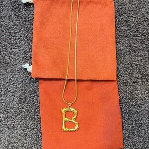 Gold Initial 'B' Necklace